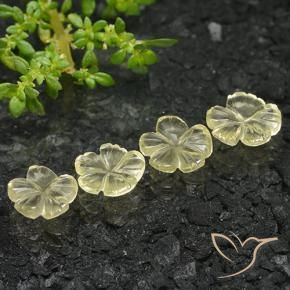 4.51 ctw Yellow Quartz Stones, Natural Quartz in Carved Flower Shape for Sale