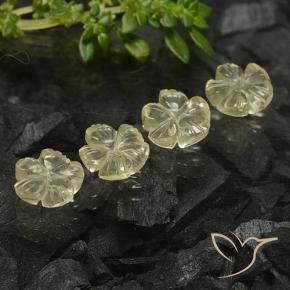 5.06 ctw Yellow Quartz Stones, Natural Quartz in Carved Flower Shape for Sale