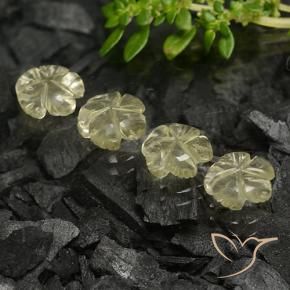 Quartz Gemstones in 8 x 8 mm (calibrated) Size for Sale, Quartz Stones in Pale Cream Yellow Color