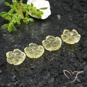 6.95 ctw Yellow Quartz Stones, Natural Quartz in Carved Flower Shape for Sale