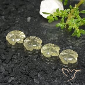 Quartz Gemstones in 9 x 9 mm (calibrated) Size for Sale, Quartz Stones in Pale Cream Yellow Color