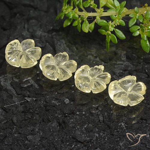 5.99ctw Natural Medium Yellow Quartz, Flower Cut, Transparent, Photo A