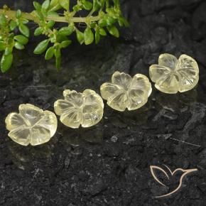 5.99 ctw Yellow Quartz Stones, Natural Quartz in Carved Flower Shape for Sale