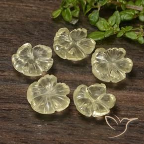 5.70 ctw Yellow Quartz Stones, Natural Quartz in Carved Flower Shape for Sale