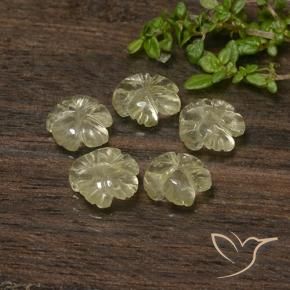 Quartz Gemstones in 7.3 x 7.2 mm Size for Sale, Quartz Stones in Pale Cream Yellow Color