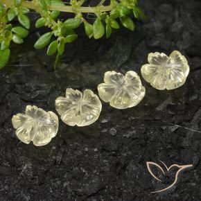 3.66 ctw Yellow Quartz Stones, Natural Quartz in Carved Flower Shape for Sale
