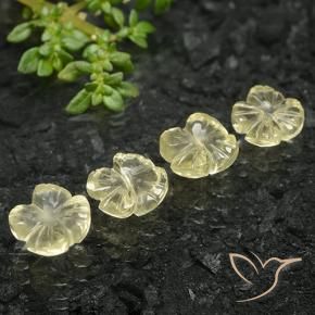 5.24 ctw Yellow Quartz Stones, Natural Quartz in Carved Flower Shape for Sale