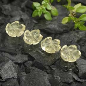 Medium Yellow Quarz Edelstein - 1ct Geschnitzte Blume (ID: 485561)