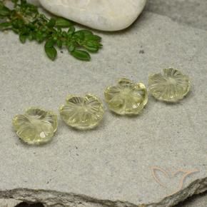 9.06 ctw Yellow Quartz Stones, Natural Quartz in Carved Flower Shape for Sale