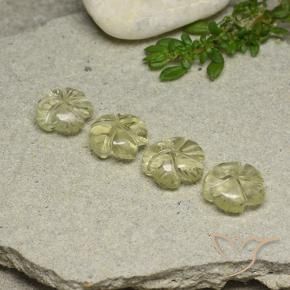 Quartz Gemstones in 9.8 x 9.5 mm Size for Sale, Quartz Stones in Pale Cream Yellow Color