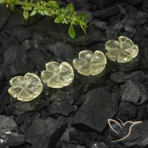 8.95 ctw Yellow Quartz Stones, Natural Quartz in Carved Flower Shape for Sale