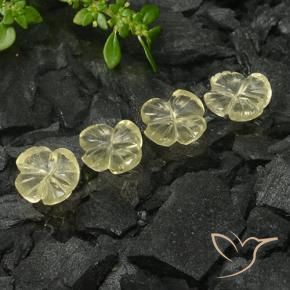 4.70 ctw Yellow Quartz Stones, Natural Quartz in Carved Flower Shape for Sale