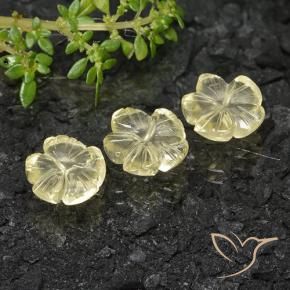7.35 ctw Yellow Quartz Stones, Natural Quartz in Carved Flower Shape for Sale