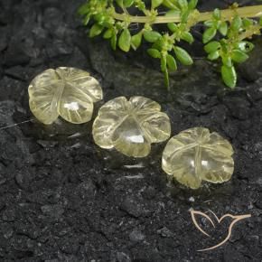 Quartz Gemstones in 10 x 10 mm (calibrated) Size for Sale, Quartz Stones in Greenish Yellow Color