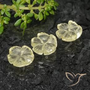 5.76 ctw Yellow Quartz Stones, Natural Quartz in Carved Flower Shape for Sale