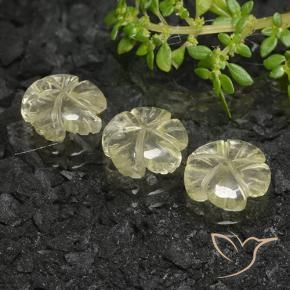 Quartz Gemstones in 9 x 9 mm (calibrated) Size for Sale, Quartz Stones in Pale Yellow Color