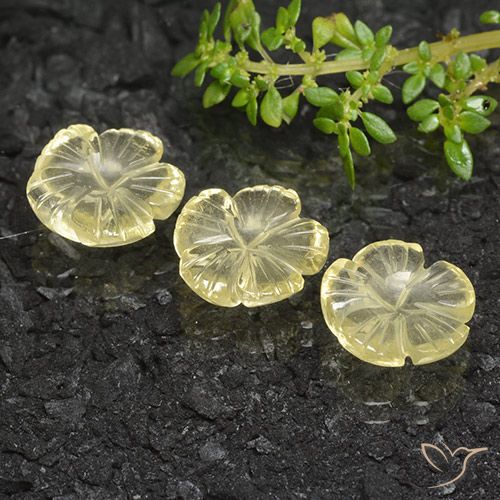 10.19ctw Natural Medium-Light Yellow Quartz, Flower Cut, Transparent