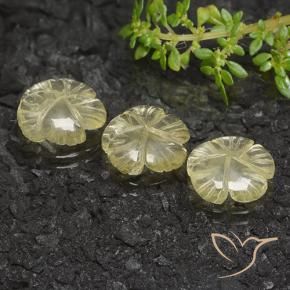 Quartz Gemstones in 12 x 12 mm (calibrated) Size for Sale, Quartz Stones in Medium-Light Yellow Color