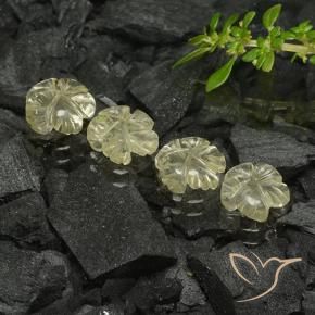 Quartz Gemstones in 7.7 x 7.5 mm Size for Sale, Quartz Stones in Pale Yellow Color
