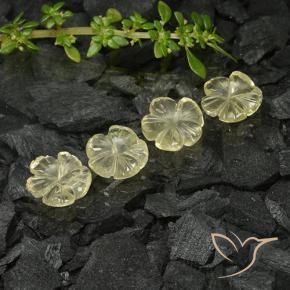5.43 ctw Yellow Quartz Stones, Natural Quartz in Carved Flower Shape for Sale
