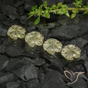 Quartz Gemstones in 8.4 x 8 mm Size for Sale, Quartz Stones in Pale Cream Yellow Color