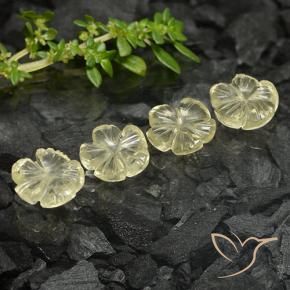 6.50 ctw Yellow Quartz Stones, Natural Quartz in Carved Flower Shape for Sale