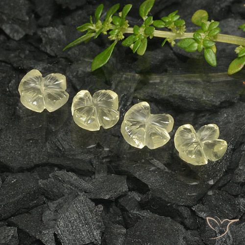 3.36ctw Natural Pale Yellow Quartz, Flower Cut, Transparent