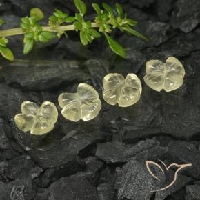 3.36 ctw Yellow Quartz Stones, Natural Quartz in Carved Flower Shape for Sale