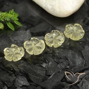5.12 ctw Yellow Quartz Stones, Natural Quartz in Carved Flower Shape for Sale