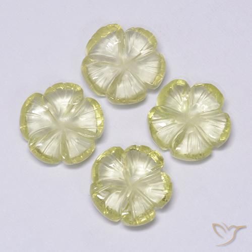 7.69ctw Natural Laguna Yellow Quartz, Flower Cut, Transparent