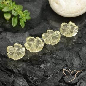 5.11 ctw Yellow Quartz Stones, Natural Quartz in Carved Flower Shape for Sale