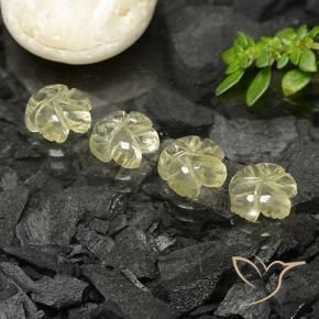 Quartz Gemstones in 7.3 x 7.2 mm Size for Sale, Quartz Stones in Pale Cream Yellow Color