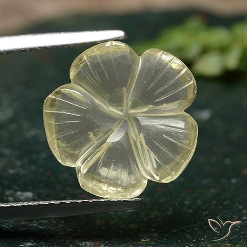 3.59ct Natural Medium Yellow Quartz, Flower Cut, Transparent
