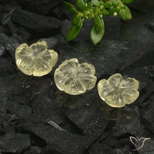 2.89ctw Natural Medium Yellow Quartz, Flower Cut, Transparent