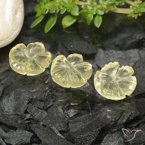 6.74 ct Yellow Quartz, 8.9 x 8.6 mm Carved From Brazil, Photo A