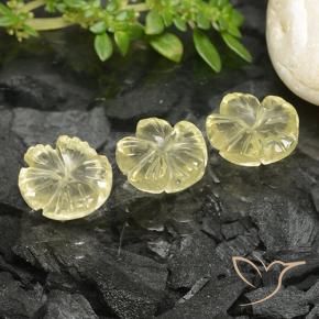 6.74 ctw Yellow Quartz Stones, Natural Quartz in Carved Flower Shape for Sale