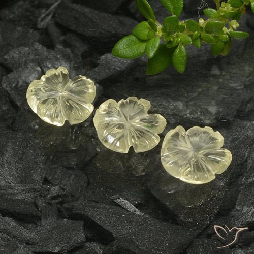 2.23ctw Natural Medium Yellow Quartz, Flower Cut, Transparent