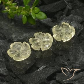 2.23 ctw Yellow Quartz Stones, Natural Quartz in Carved Flower Shape for Sale