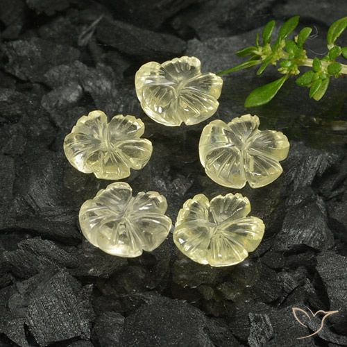 7.28 ct Yellow Quartz, 8.4 x 8.4 mm Carved From Brazil, Photo A
