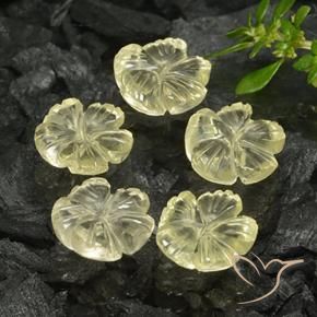 7.28 ctw Yellow Quartz Stones, Natural Quartz in Carved Flower Shape for Sale