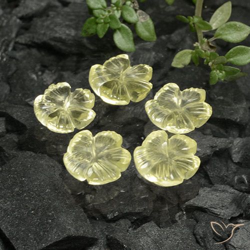 6.01 ct Yellow Quartz, 8 x 7.9 mm Carved From Brazil, Photo A