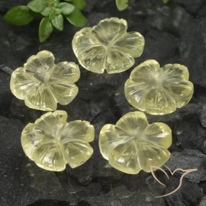 8.38 ctw Yellow Quartz Stones, Natural Quartz in Carved Flower Shape for Sale
