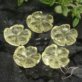6.89 ctw Yellow Quartz Stones, Natural Quartz in Carved Flower Shape for Sale
