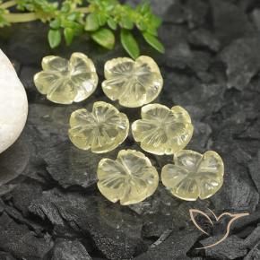 10.01 ctw Yellow Quartz Stones, Natural Quartz in Carved Flower Shape for Sale