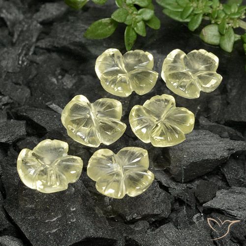 7.83ctw Natural Medium Yellow Quartz, Flower Cut, Transparent