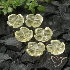 7.83 ctw Yellow Quartz Stones, Natural Quartz in Carved Flower Shape for Sale