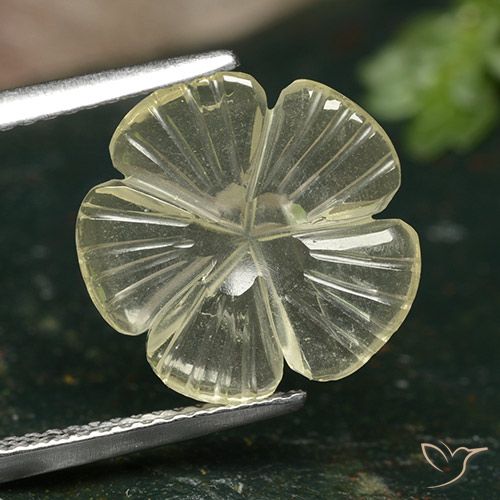 2.82ct Natural Medium Yellow Quartz, Flower Cut, Transparent
