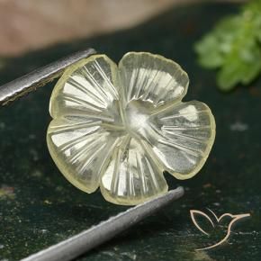 2.82 ct Yellow Quartz Stone, Natural Quartz in Carved Flower Shape for Sale