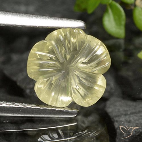 2.26 ct Yellow Quartz, 8.7 x 8.6 mm Carved From Brazil, Photo A