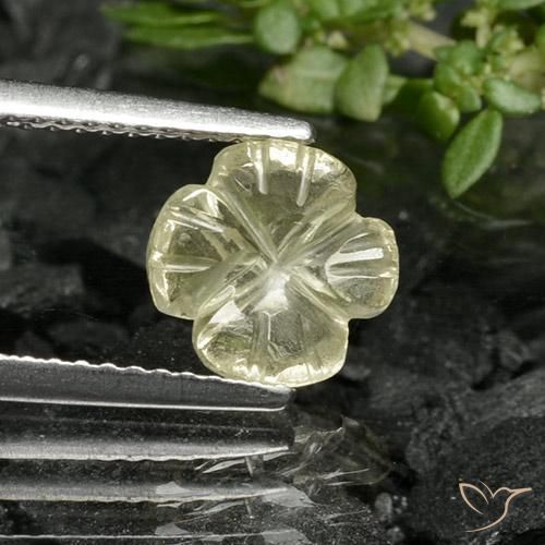 1.22ct Natural Pale Yellow Quartz, Flower Cut, Transparent